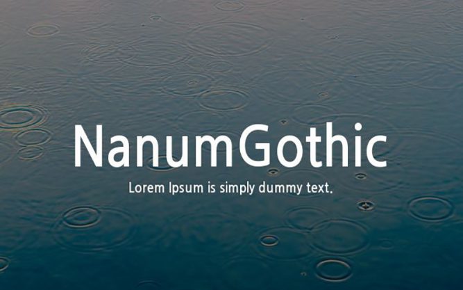 Nanum Gothic Font Family Free Download