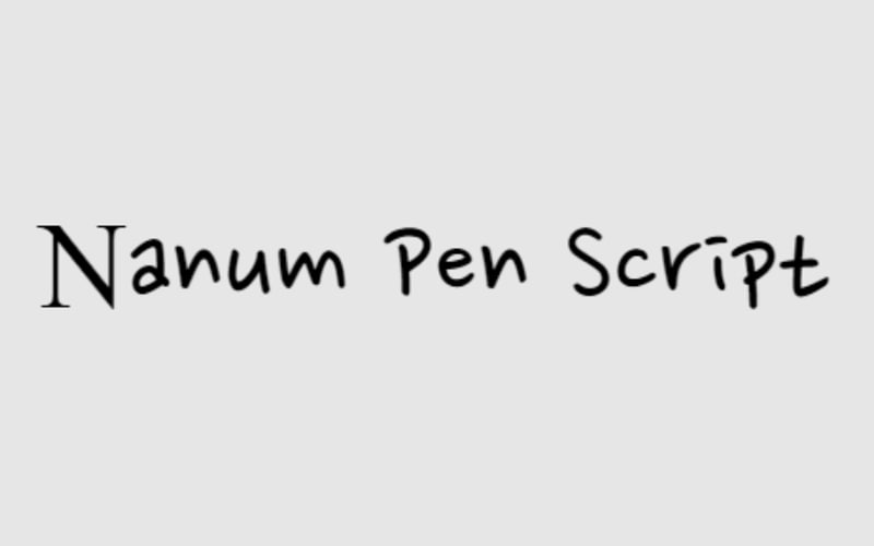 Nanum Pen Script Font Family Download