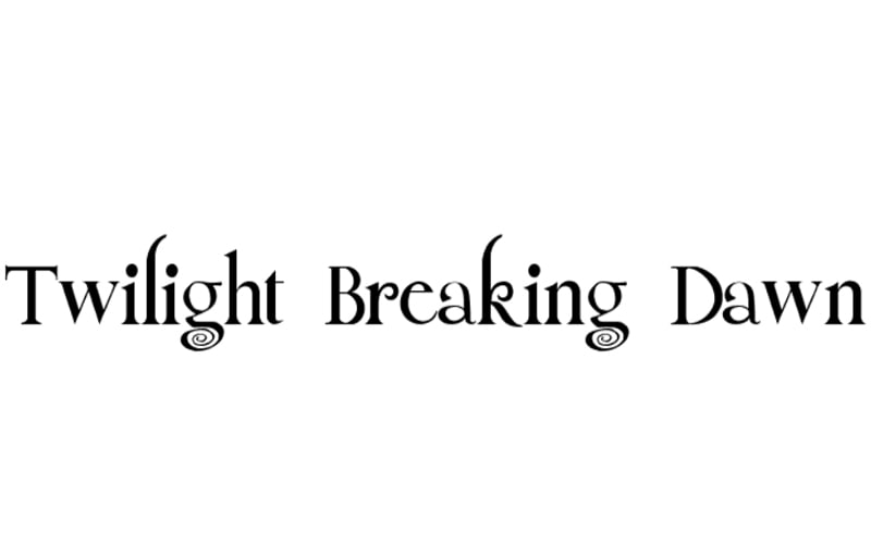 Twilight Breaking Dawn Font Free Family Download