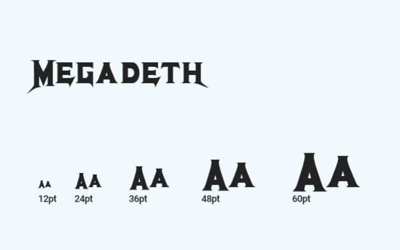 Megadeth Font Free Family Download