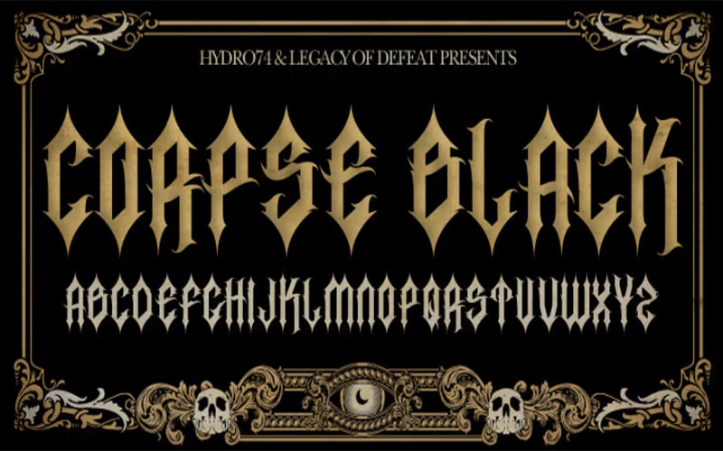 H74 Burial Black Font Free Family Download