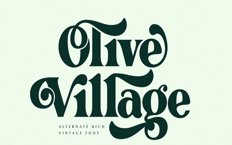 Olive Village Font family free download