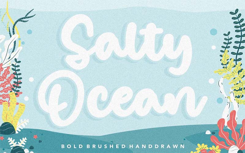 Salty Ocean Brush Handdraw Font Family Free Download