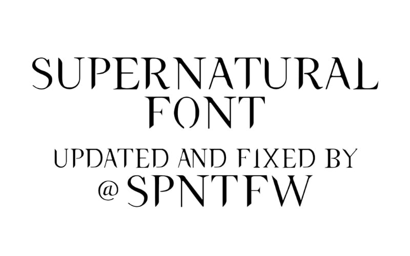 Supernatural Font Family Free Download