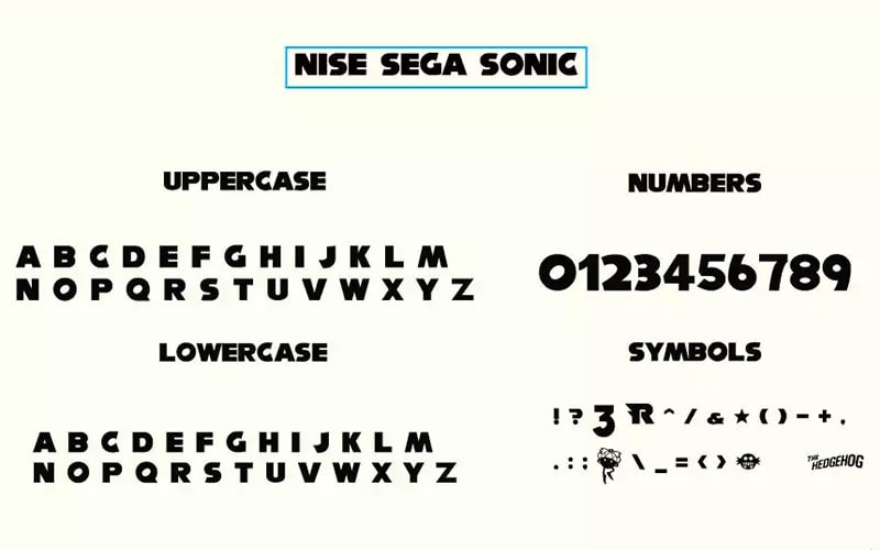 Nise Sega Sonic Font Free Family Download